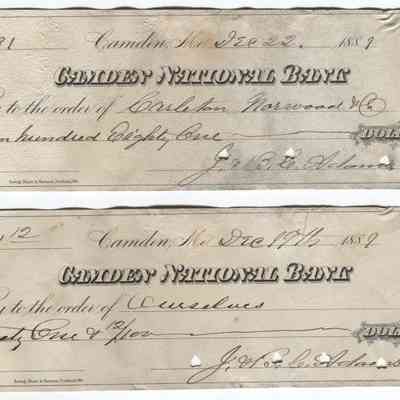 (2) Camden National Bank checks