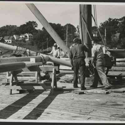Stepping A Mast at Camden, Maine