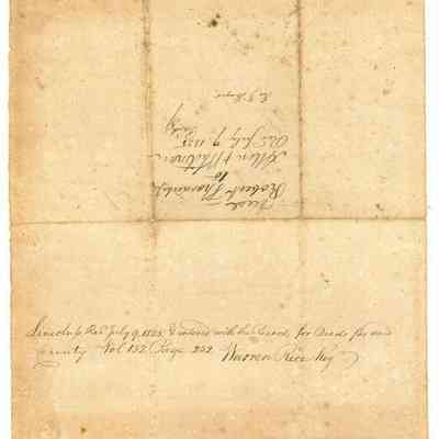 Doc 024 - 1825 Robert Thorndike deed Lot 57 to Allen & Whitman verso