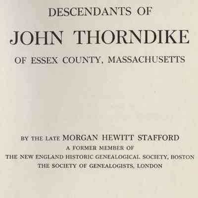 Descendants of John Thorndike of Essex County, Massachusetts
