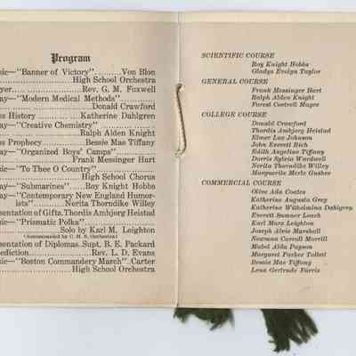 Graduation program, Camden High School Class of 1918