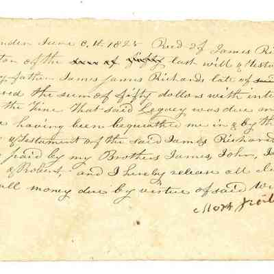 Doc 025 1825 Moses Richards legacy payment receipt