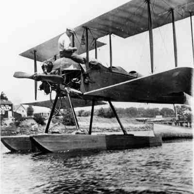 Raymond Henderson and his hydroplane