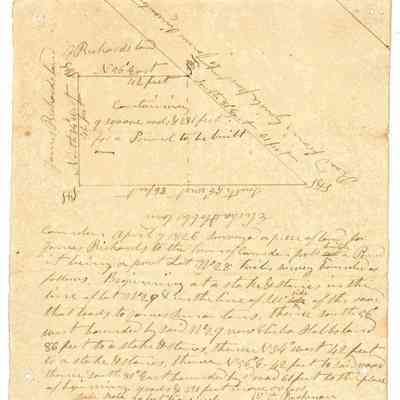 Doc 027 - 1826 Lot 28 survey for James Richards to build Town pound