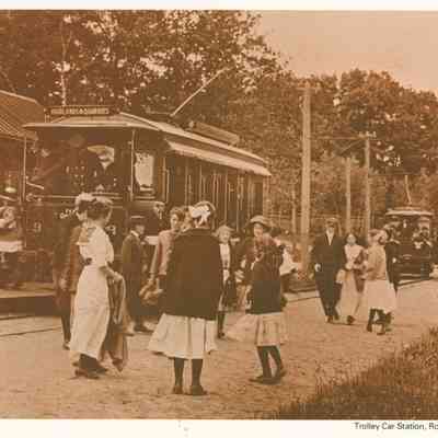 Trolley car station, Rockport, Maine in 1905