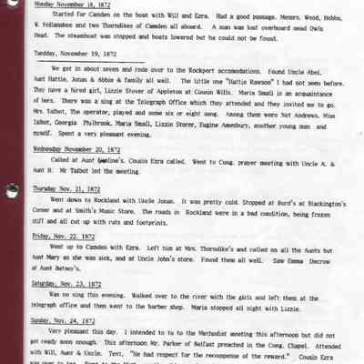 Transcription of the Diary of Franklin Merriam