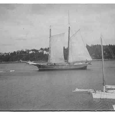 Schooner in Rockport harbor