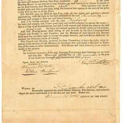 Doc 030 - 1834 George Pendleton to James Richards Jr deed to Meetinghouse P