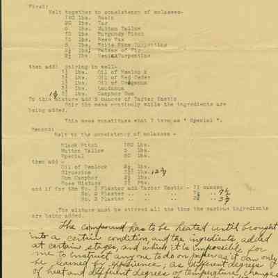 Ordway Plaster (Handwriting)