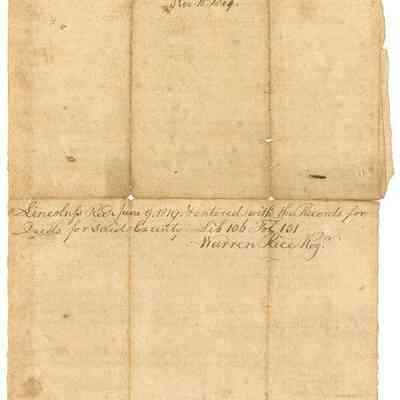 Doc 005 - 1809 Lot 7 Nathan Brown to Abraham Richards deed -verso