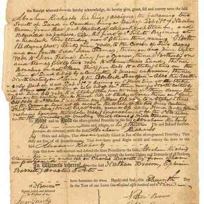 Doc 005 - 1809 Lot 7 Nathan Brown to Abraham Richards deed