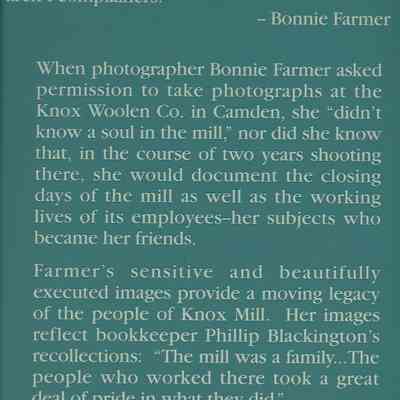 Descriptive plaque for Bonnie Farmer's mill photos