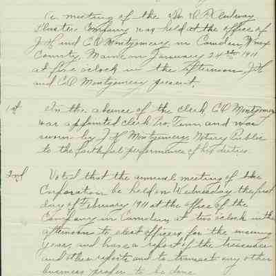 Ordway Meeting Minutes - 1911