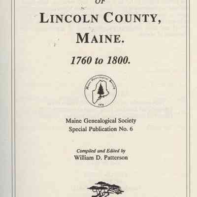 Probate Records of Lincoln County, Maine 1760-1800