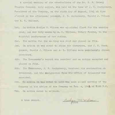 Ordway Mtg Minutes, Aug. 1941