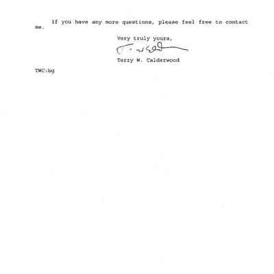 Calderwood Letter - p. 2