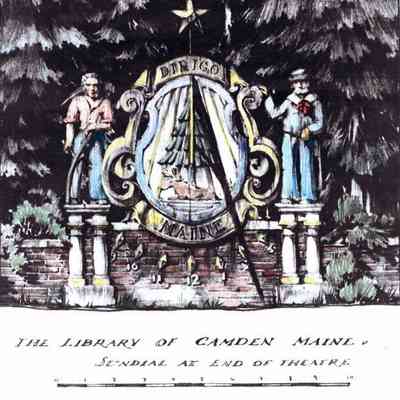 The Library of Camden, Maine - Sundial at End of Theatre
