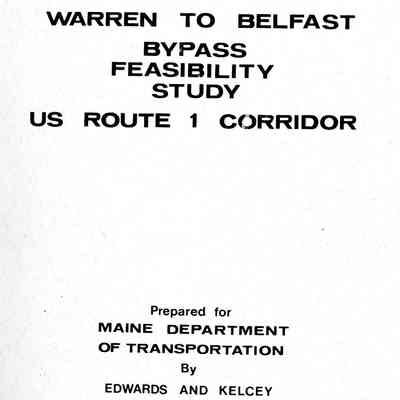 Warren to Belfast Bypass Feasibility Study U.S. Route 1 Corridor