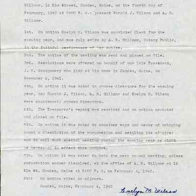 Ordway Mtg Minutes, 1942