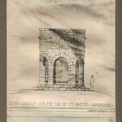 Stone Look-off for the Top of Mt. Battie, Camden, ME