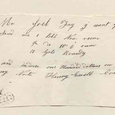 Letter to Mr. Joel Fay of Boston from Henry Ewell of Camden dated October 1837