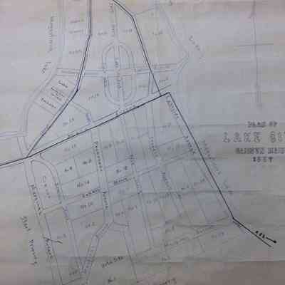 Lake City development plan circa 1887: Copyright: No known copyright restrictions.