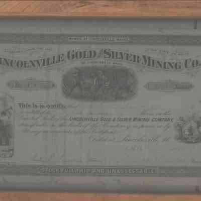 Lincolnville Gold & Silver Mine stock certificate: Origformat: Other
