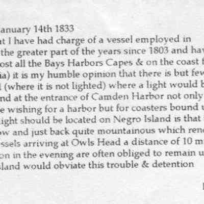 transcription of 1833 testimony of Capt Hosea Bates