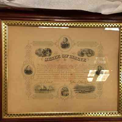 Civil War service certificate for Castlebrook Sumner, dated 4 July 1868: Copyright: Public domain.