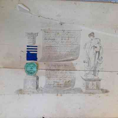 Masonic certificate, 3rd degree, St. Paul's Lodge of Camden: Copyright: Public domain.