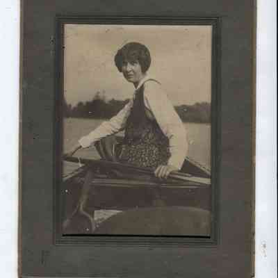 Woman in rowboat