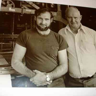George "Bud" Chapin, Jr. and father George Sr. at the Knox Mill, Camden