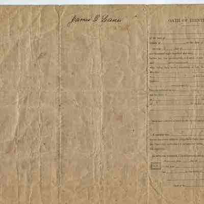 James Lane's 1865 discharge certificate: Origformat: Print-Photographic; Resolution: 150