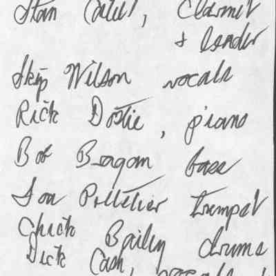 Stan Catell Band Photo-verso