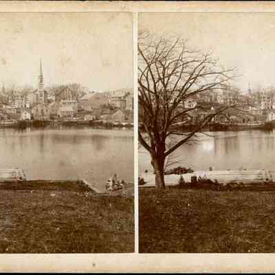 Stereoptic card of Camden harbor