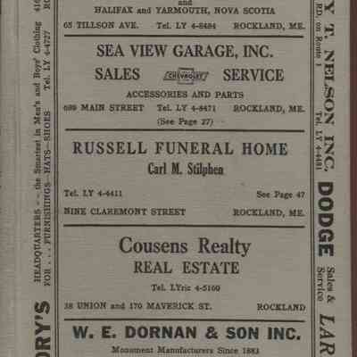 Manning's Rockland, Camden and Rockport (Maine) Directory, 1960 - 1961.