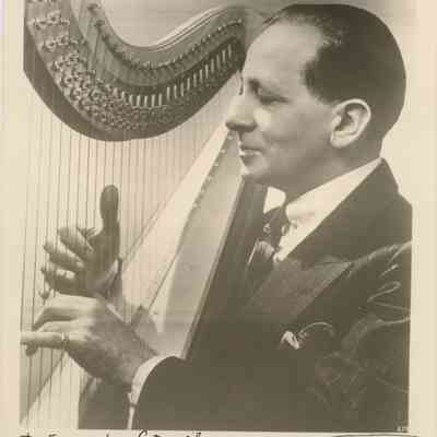 Summer Harp Colony of America founder Carlos Salzedo at the harp