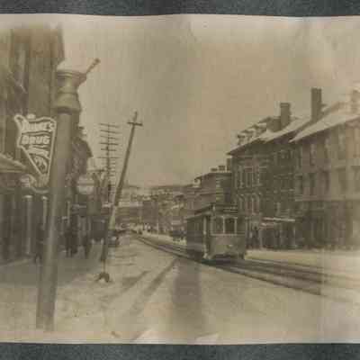[street View With Trolley,burke's Drug Store]_p086