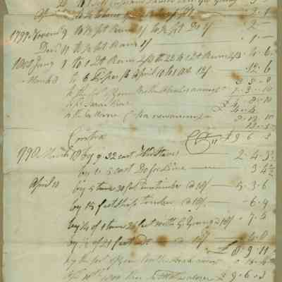 Record of payment from Sedate Wadsworth to Benjamin Cushing 1799