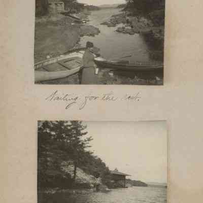 "Waiting for the rest."; "The Strawbridge boathouse."