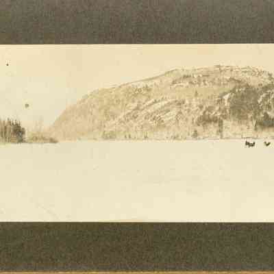 Sled on Megunticook Lake in winter