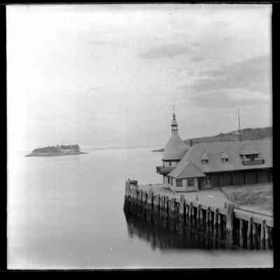 Steamship wharf from the Prescott, 1899