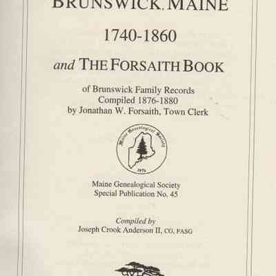 Vital Records of Brunswick, Maine 1740-1860