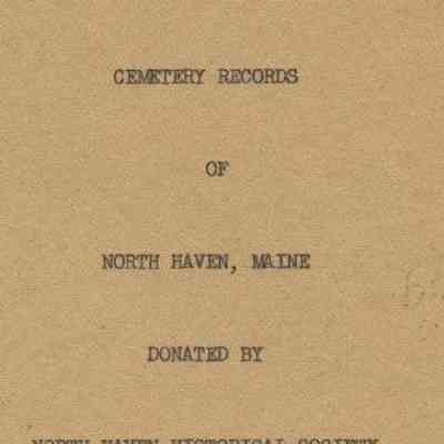 Partial List of Cemetery Records of North Haven, Maine