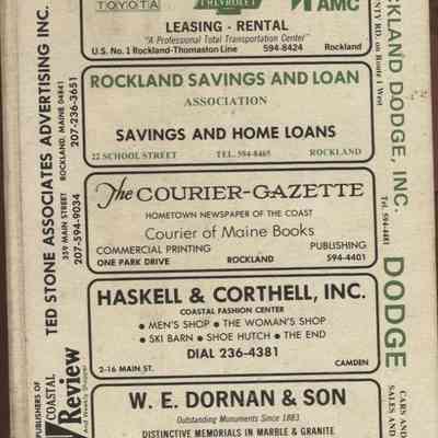 Manning's Rockland, Camden, Rockport and Thomaston (Knox County, Maine) Directory, 1979