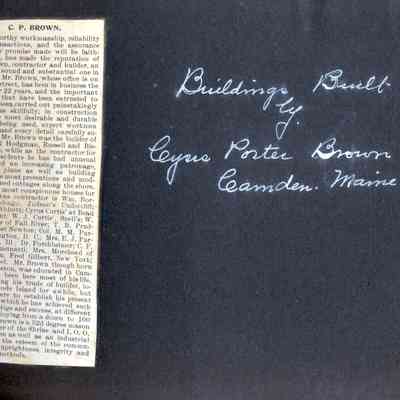 Scrapbook of photos built by Cyrus P. Brown