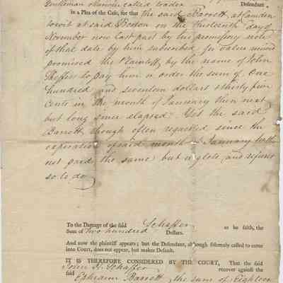 Barrett Collection 008 Judgement John Schaeffer v Ephraim Barrett