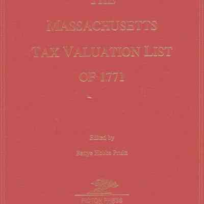The Massachusetts Tax Valuation List of 1771
