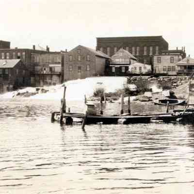 Harville's boat shed and Megunticook Falls