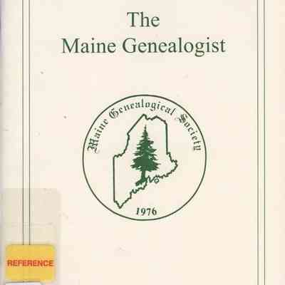 The Maine Genealogist
